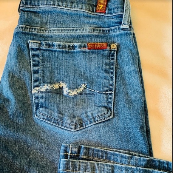 7 For All Mankind Bling Pocket Boot Cut Jeans - Picture 5 of 7